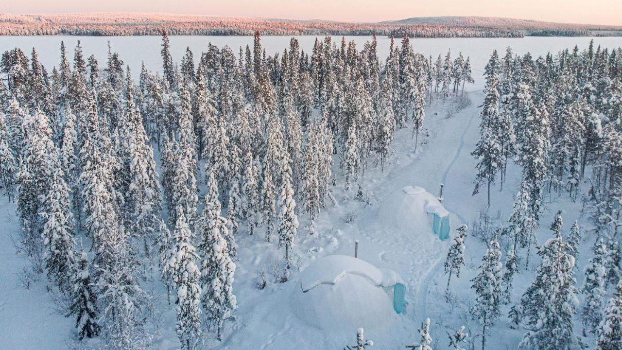 Aurora Igloo Fireplace-Heated Tents In A Secret Forest With Private Jacuzzi And Shared Sauna Bathroom And Dog Friendly Рованиеми Экстерьер фото